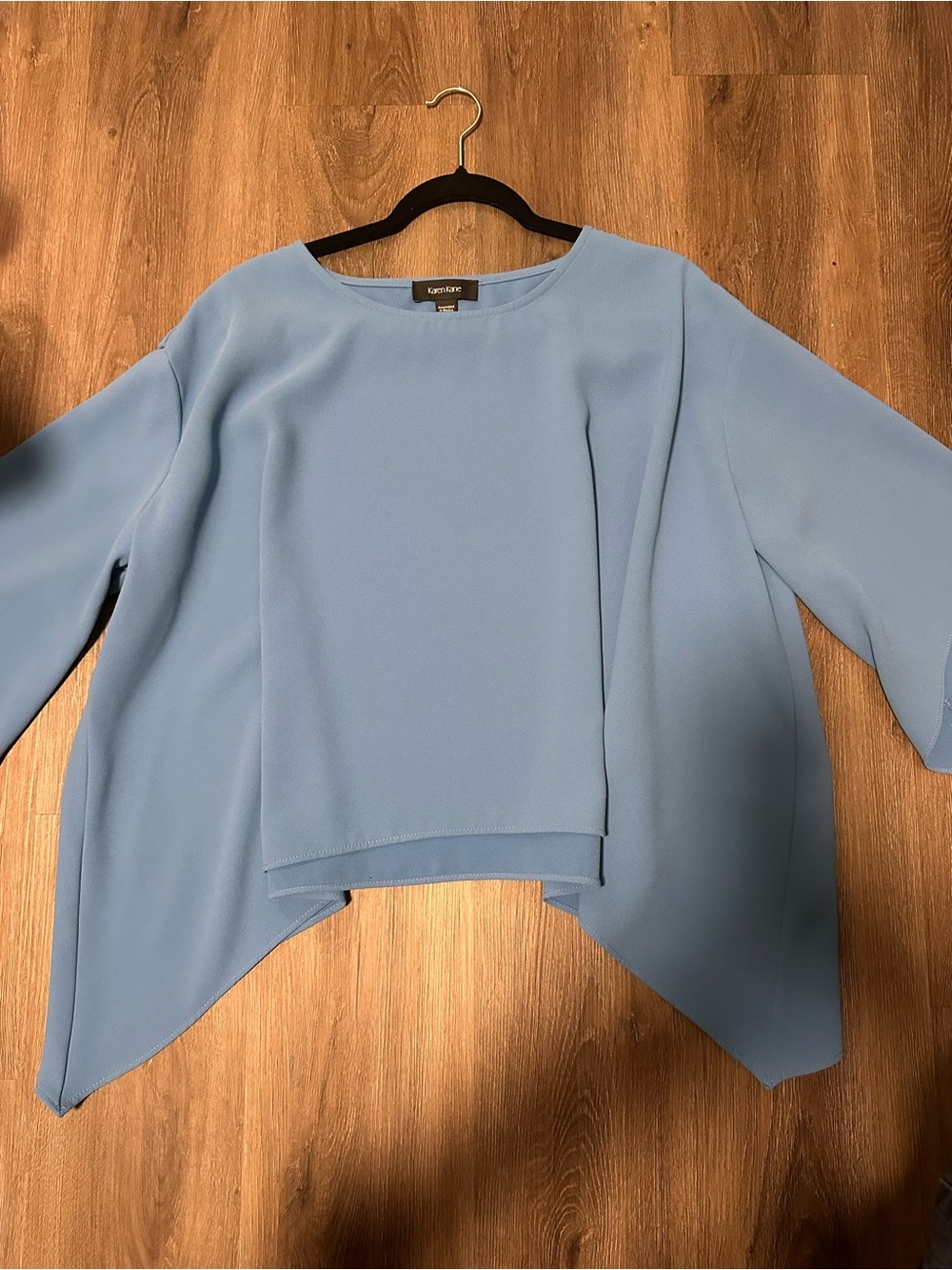 Karen Kane Light Blue Asymmetric Layered blouse XS
